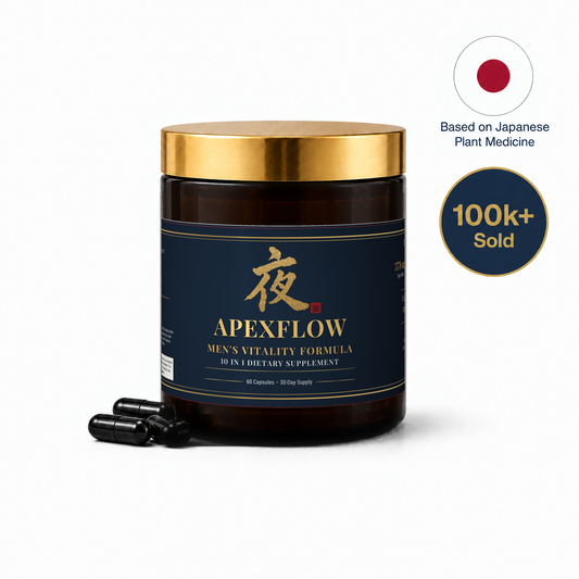 ApexFlow Natural Prostate Support jar, 60 capsules, 10 in 1, based on Japanese plant medicine